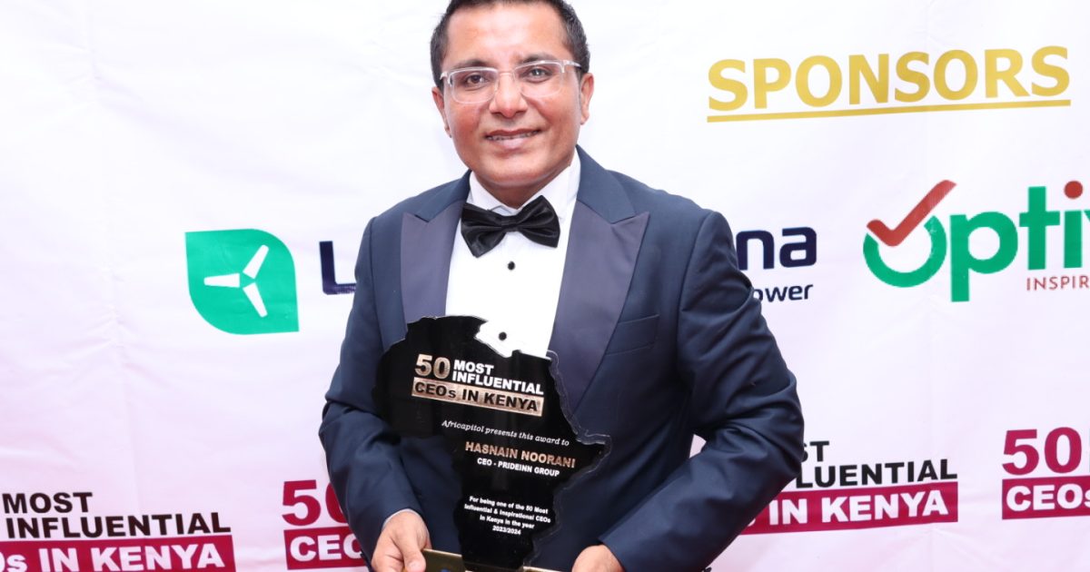 PrideInn Hotels, Resorts, and Camps MD Hasnain Noorani Recognised Among the 50 Most Influential CEOs in Kenya
